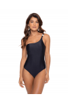 BLACK ONE-PIECE SINGLE-STRAP SWIMSUIT