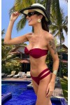 HAUT DE MAILLOT DE BAIN ROUGE CARMIN BANDEAU