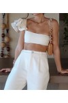 HAUT DE MAILLOT DE BAIN BANDEAU VANILLE